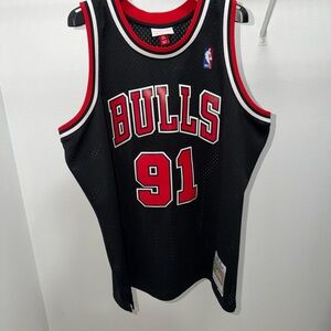Black Bulls 91 Jersey Dennis Rodman